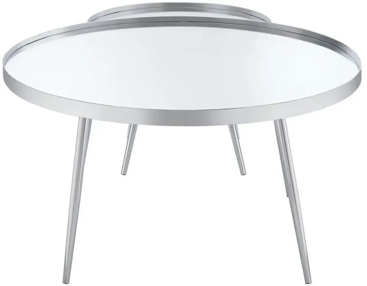 Kaelyn - 2 Piece Round Mirror Top Nesting Coffee Table