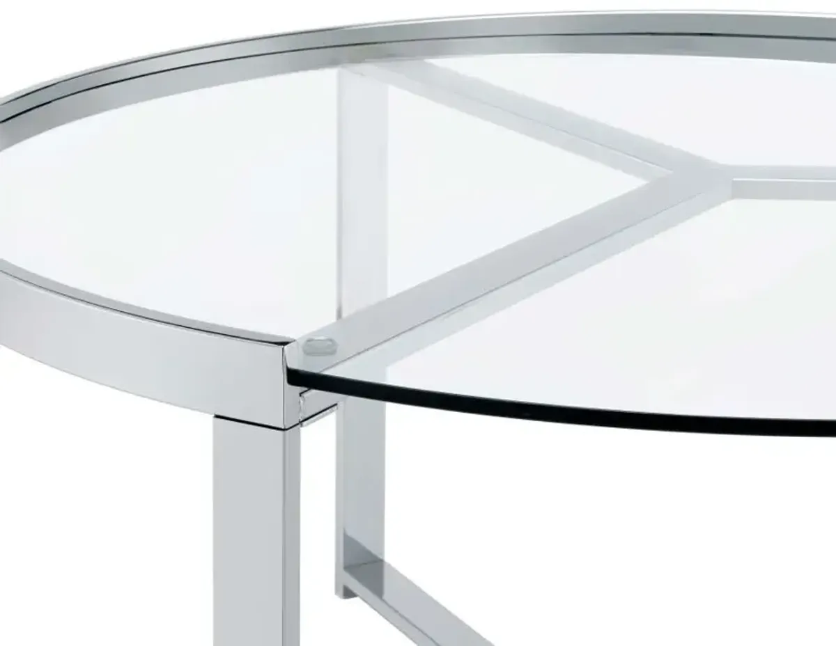 Delia - 2 Piece Round Glass Top Nesting Coffee Table