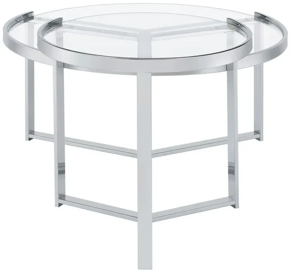 Delia - 2 Piece Round Glass Top Nesting Coffee Table