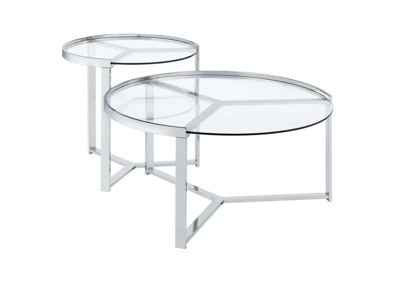 Delia - 2 Piece Round Glass Top Nesting Coffee Table