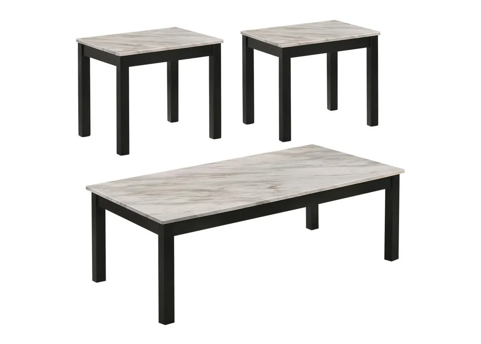 Bates - Faux Marble Top Coffee Table Set