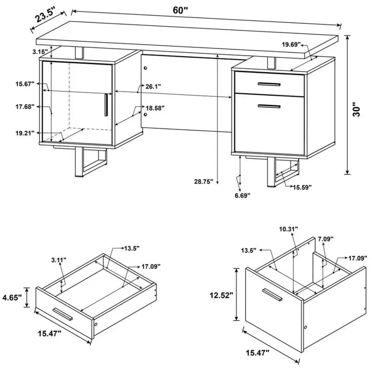 Lawtey - 2-Drawer Computer Desk