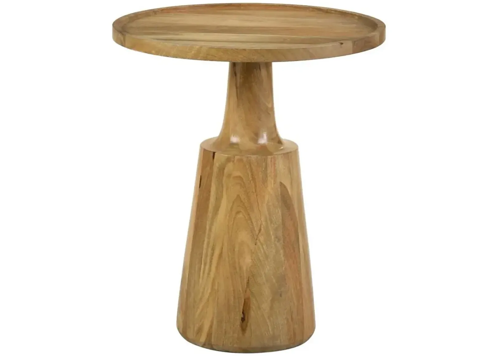 Ixia - Round Solid Mango Wood Accent Side Table