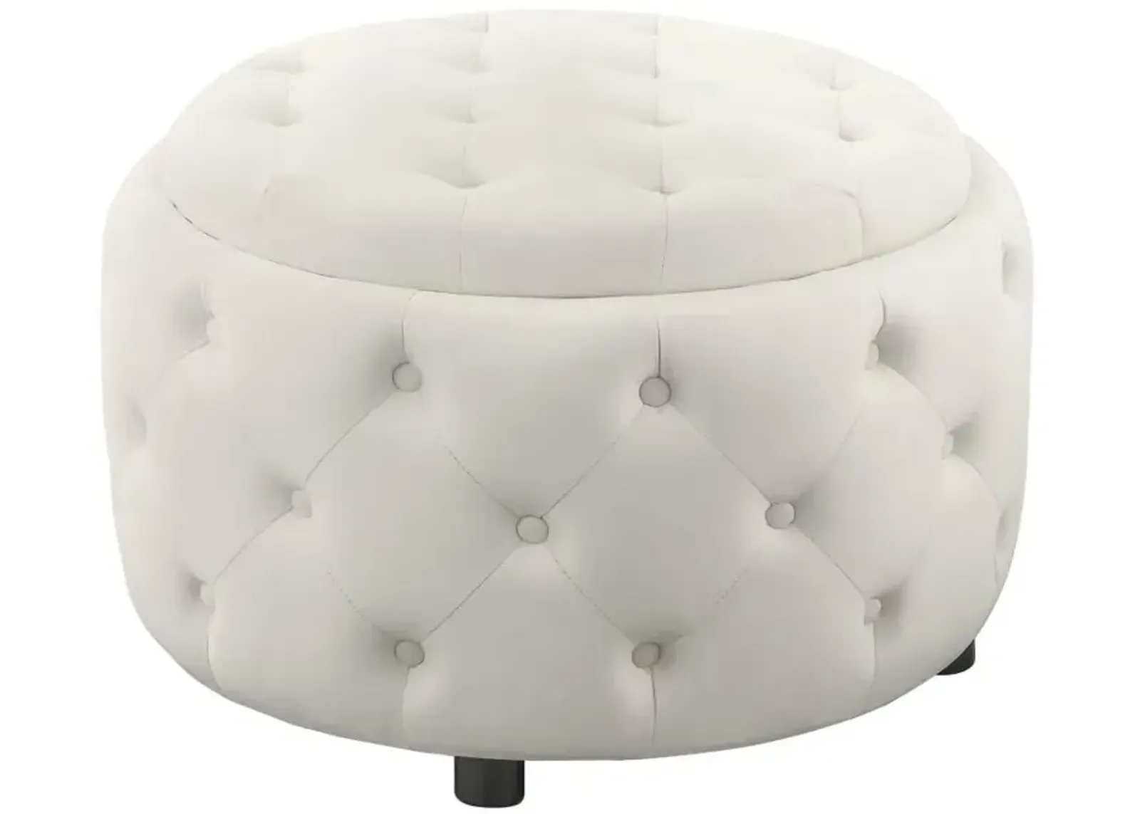 Angelina - Round Upholstered Storage Ottoman