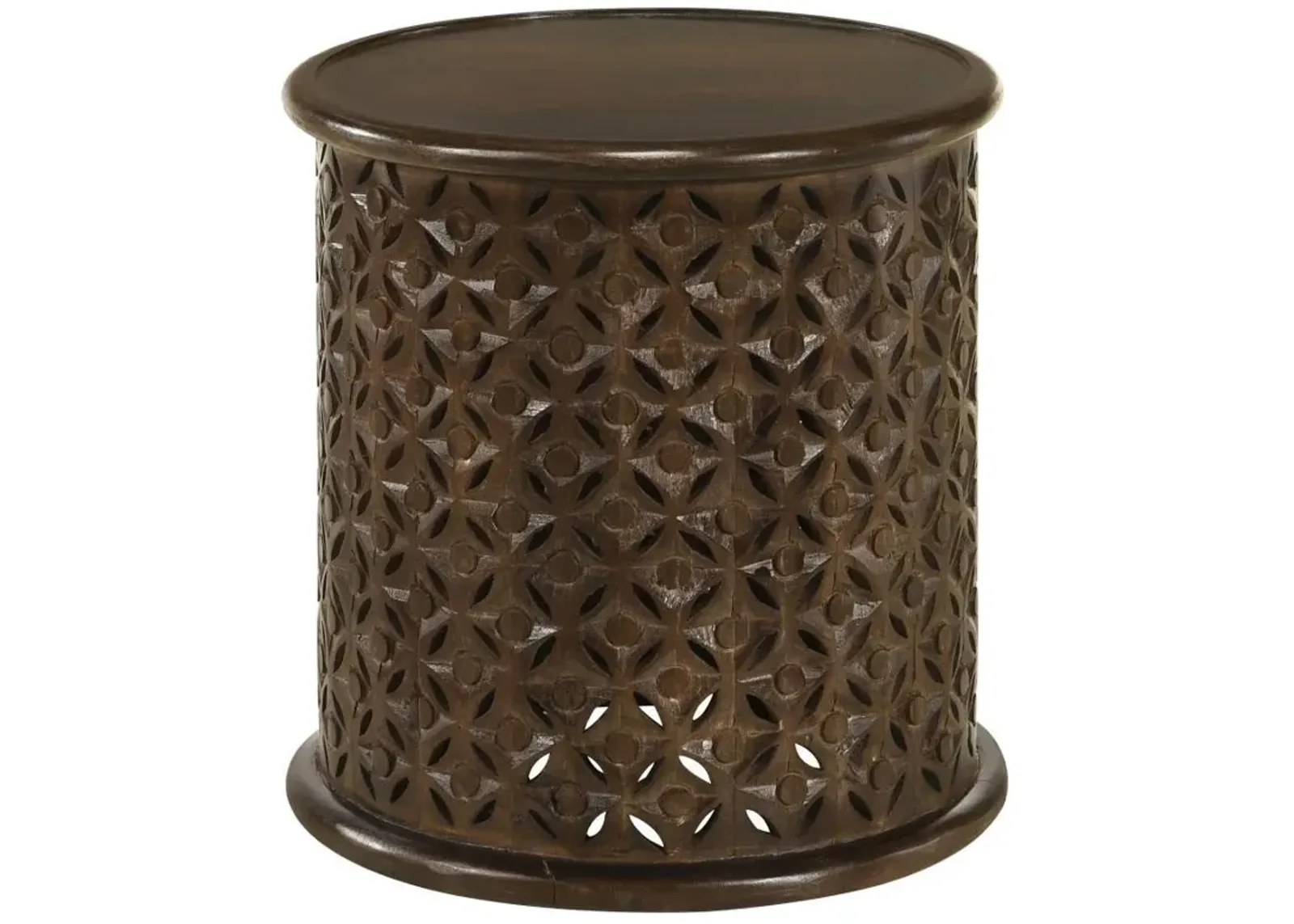 Krish - Round Mango Wood Side Table