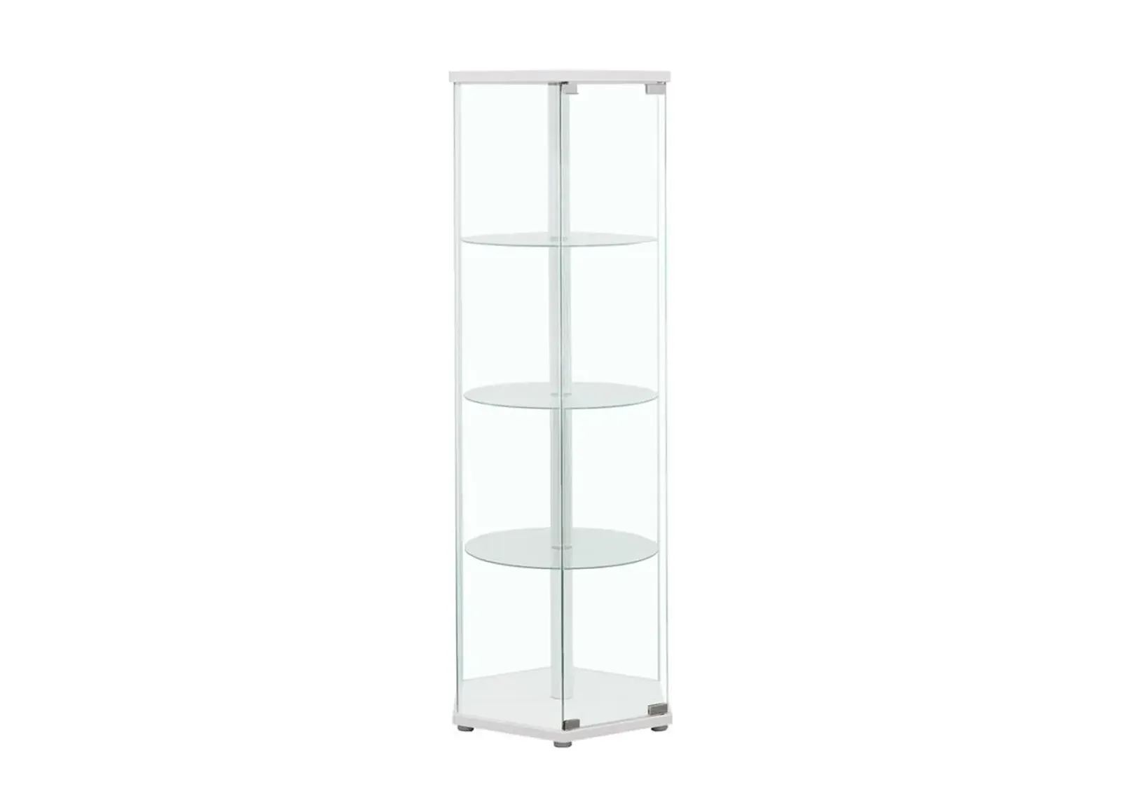 Zahavah - 4-Shelf Hexagonal Clear Glass Curio Cabinet