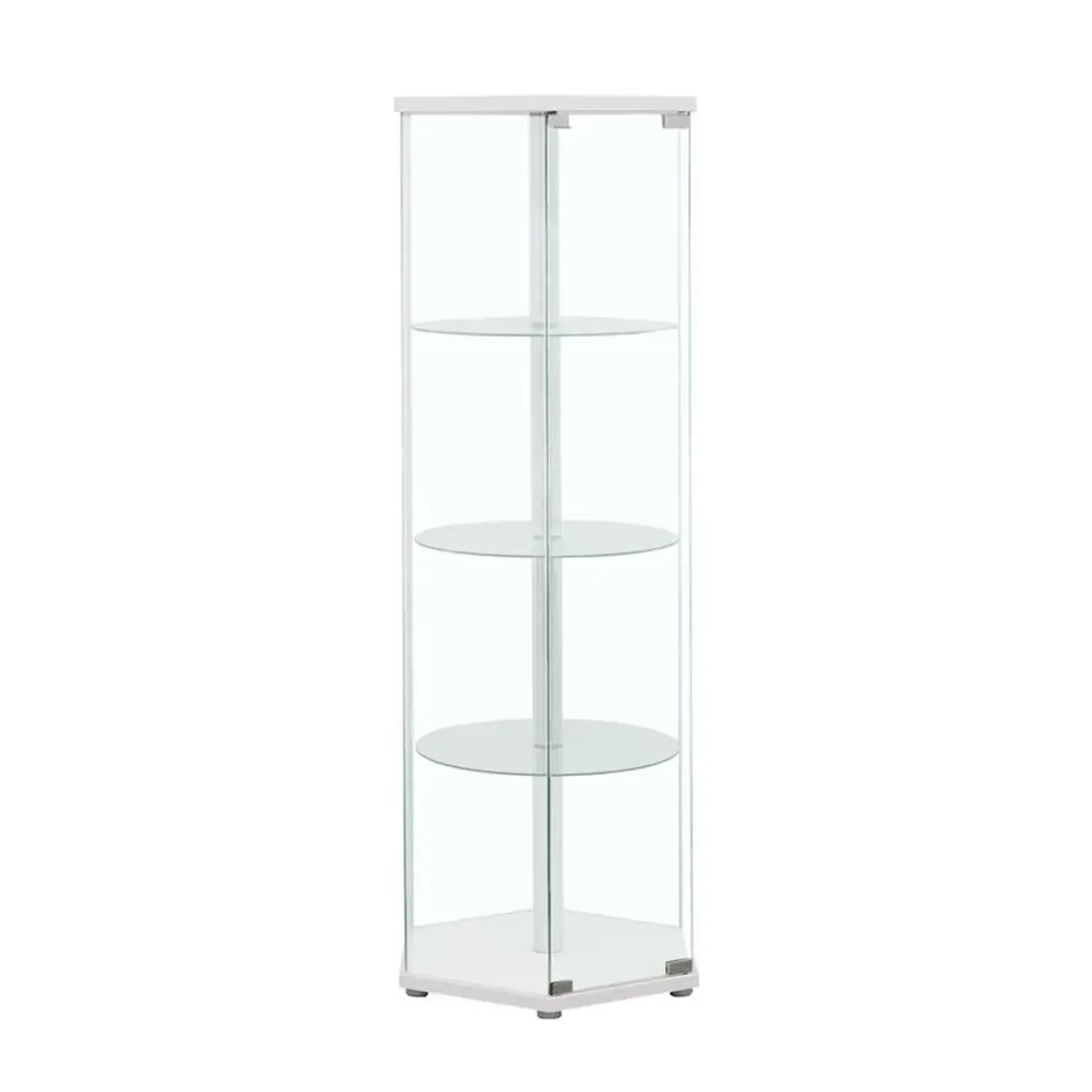 Zahavah - 4-Shelf Hexagonal Clear Glass Curio Cabinet