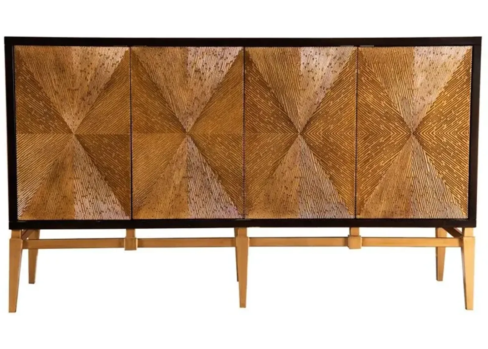 Zira - Wood Parquet Storage Accent Cabinet