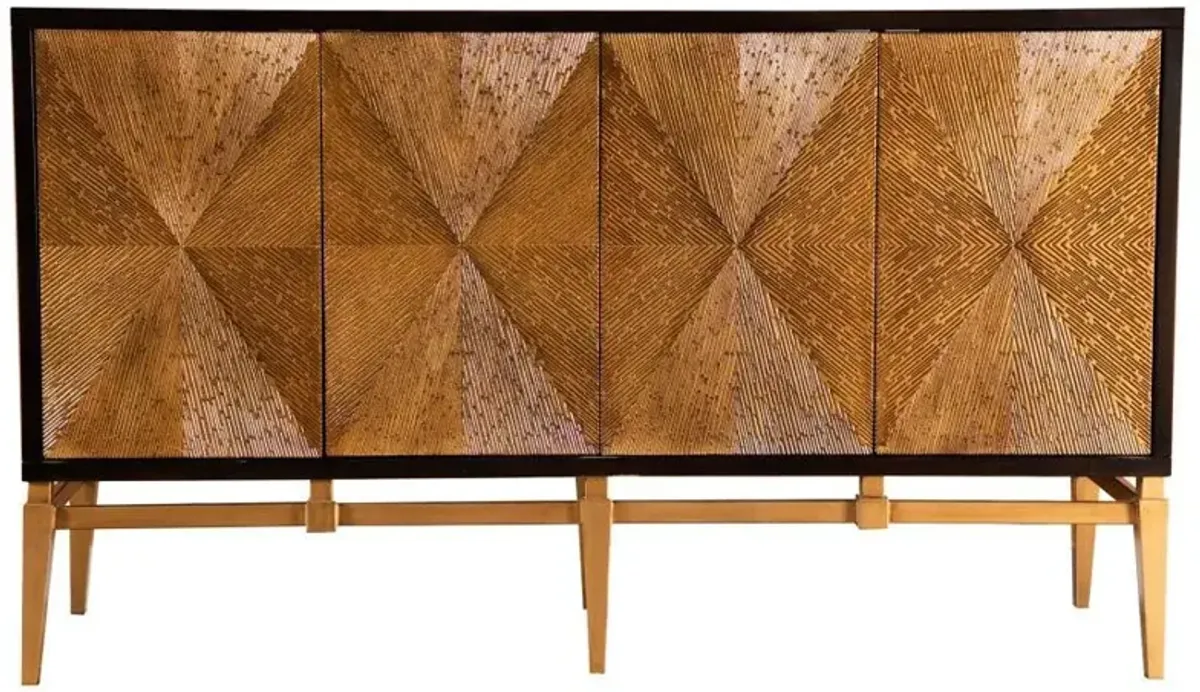 Zira - Wood Parquet Storage Accent Cabinet