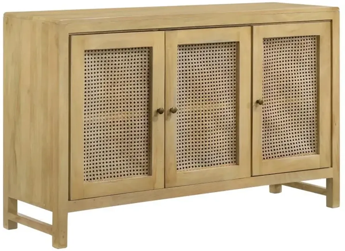 Zamora - Wood Accent Cabinet With Woven Cane