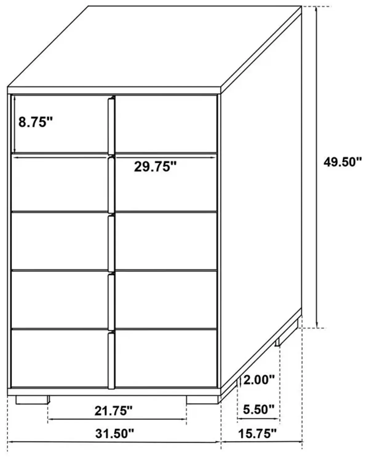 Marceline - 5-Drawer Bedroom Chest