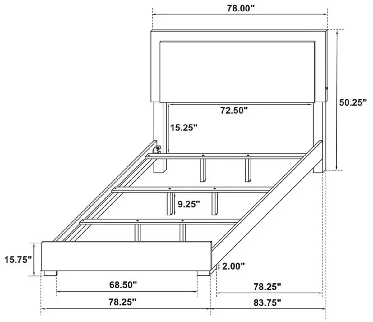 Marceline - Wood LED Panel Bed