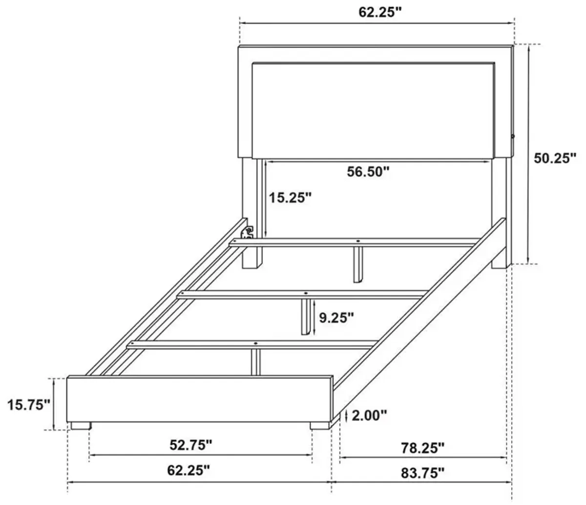 Marceline - Wood LED Panel Bed