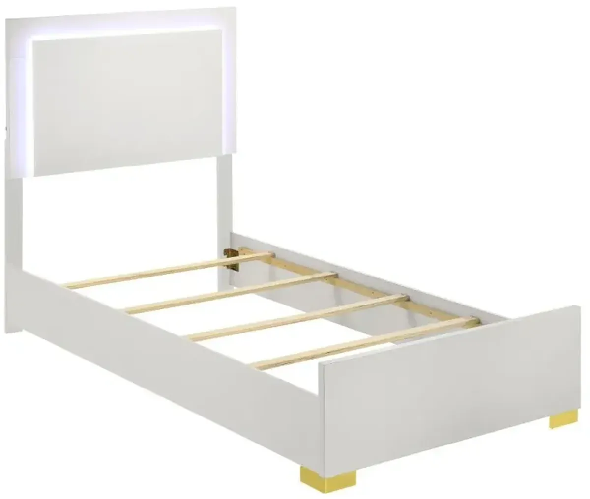 Marceline - Wood LED Panel Bed