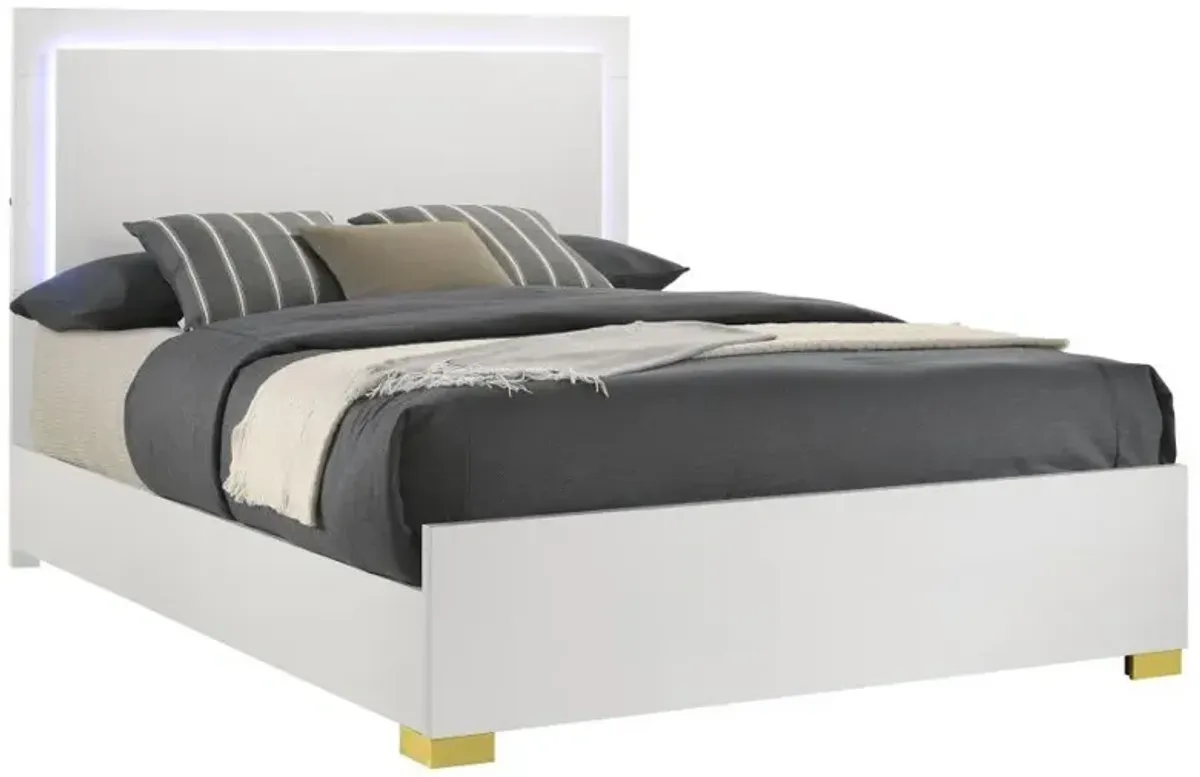 Marceline - Wood LED Panel Bed