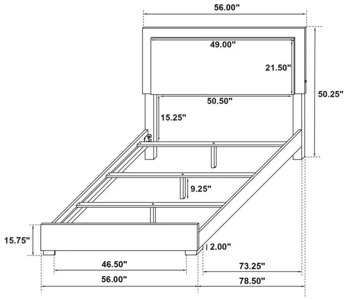 Marceline - Wood LED Panel Bed