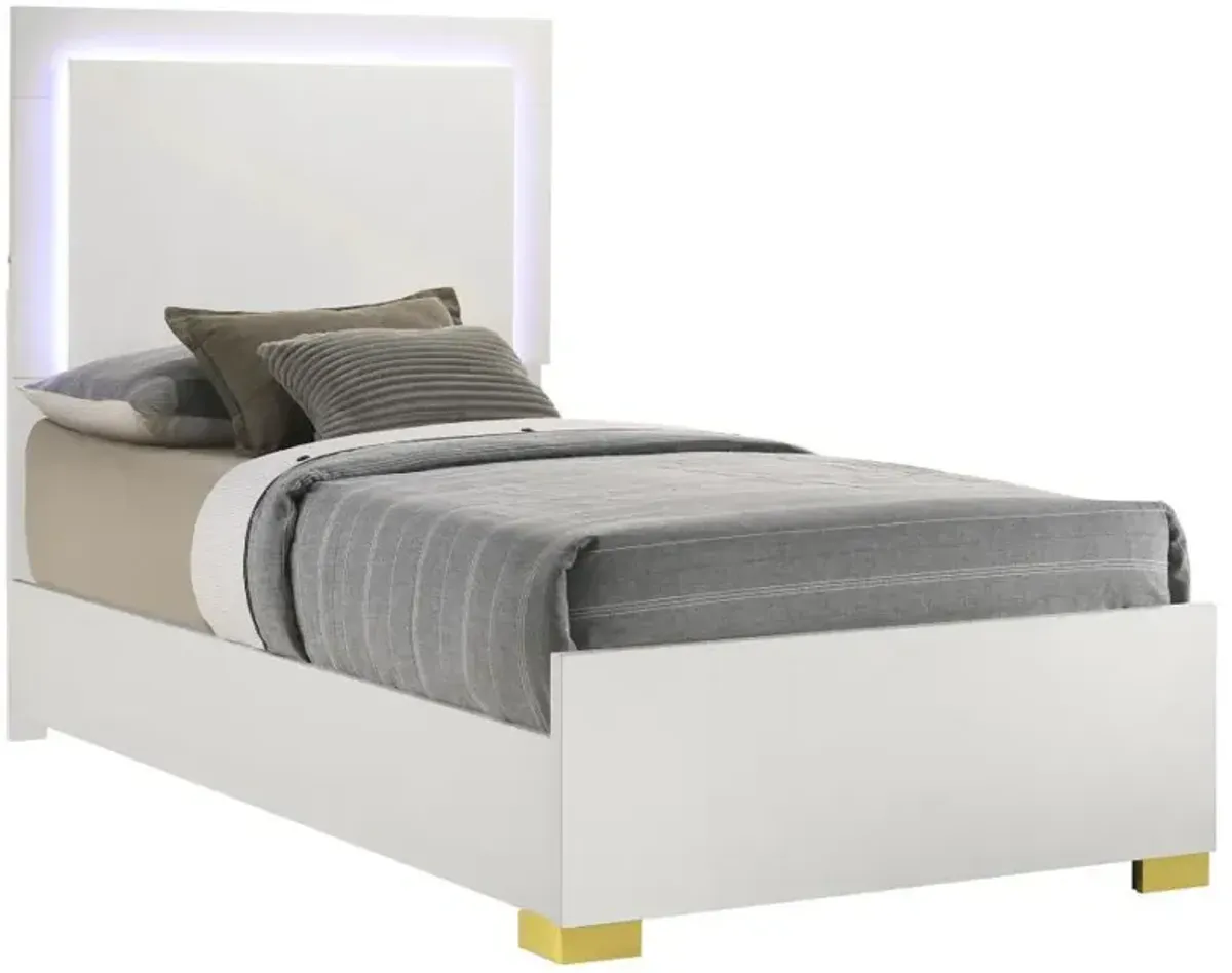 Marceline - Wood LED Panel Bed