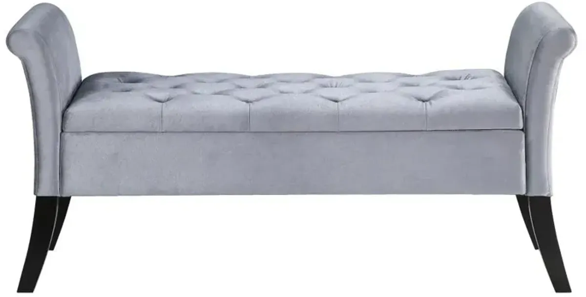 Farrah - Velvet Upholstered Rolled Arm Storage Bench