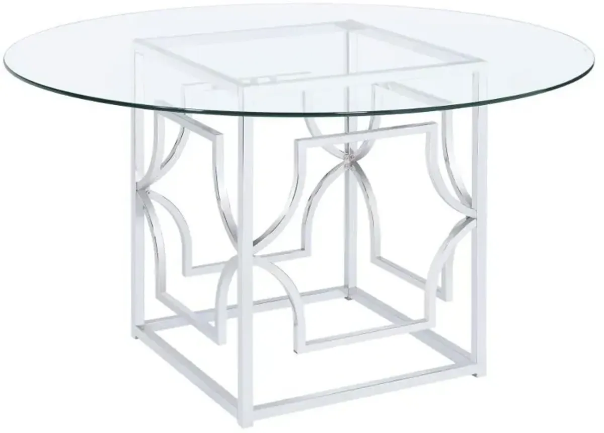 Starlight - Round Glass Top Metal Dining Table