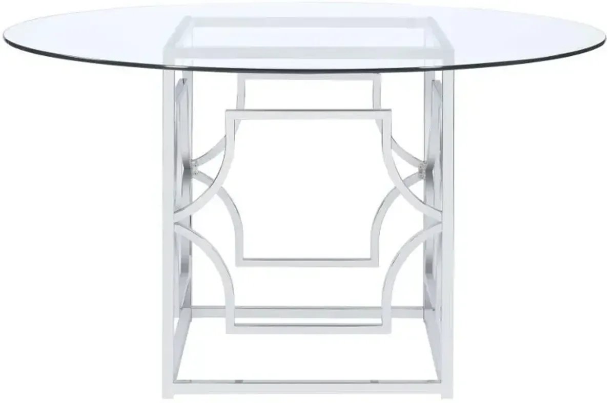 Starlight - Round Glass Top Metal Dining Table