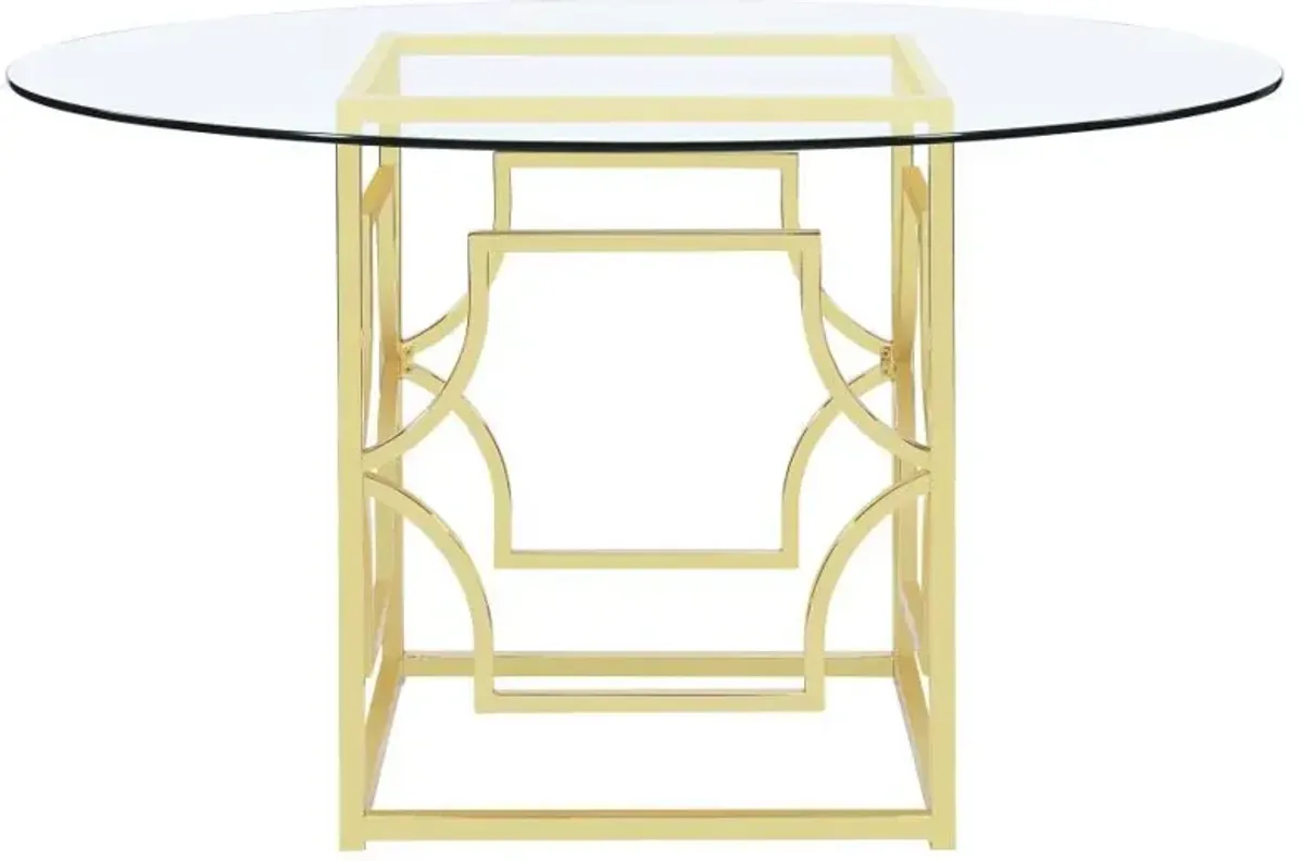 Starlight - Round Glass Top Metal Dining Table