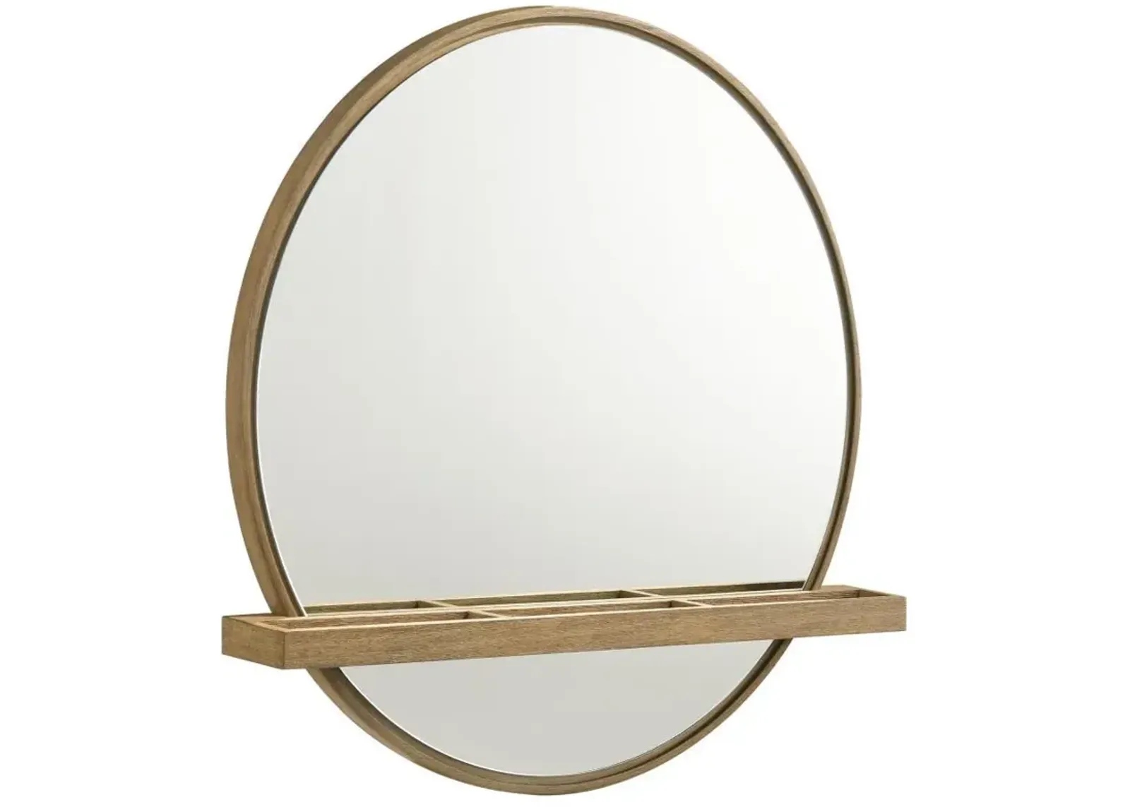 Arini - Round Vanity Wall Mirror With Shelf