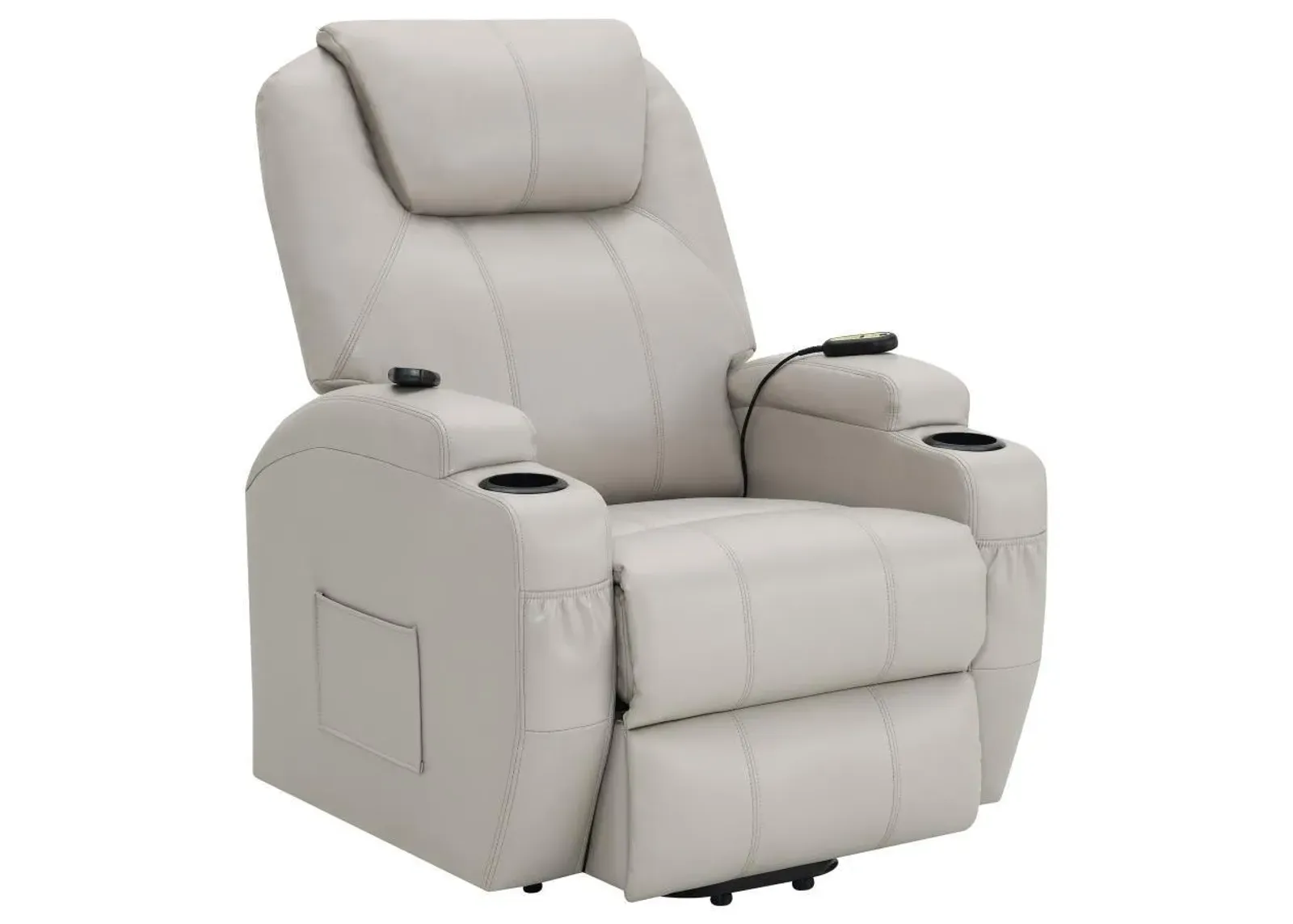 Sanger - Upholstered Power Lift Massage Recliner