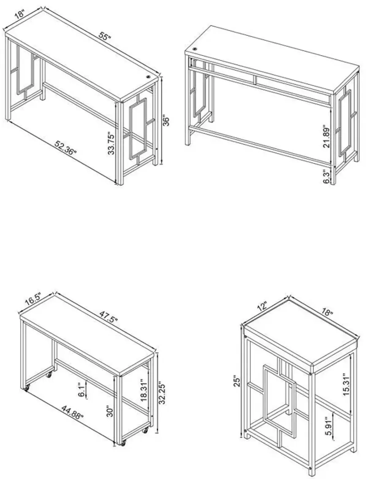 Jackson - Multipurpose Counter Height Table Set