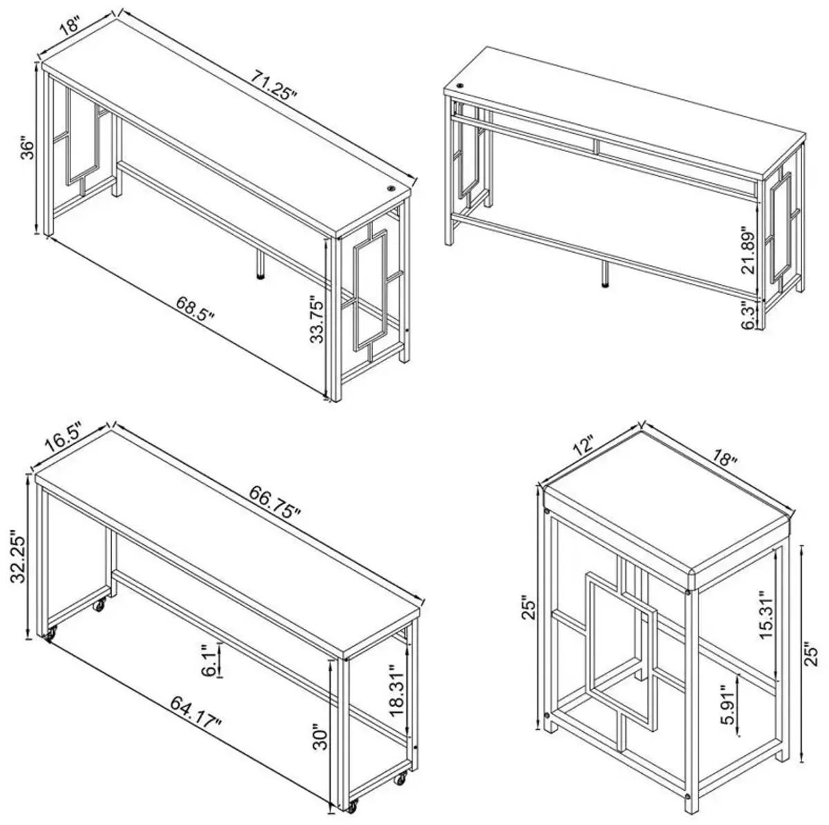 Jackson - Multipurpose Counter Height Table Set