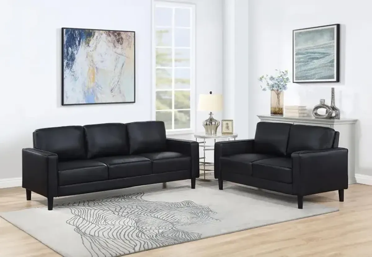 Ruth - Upholstered Track Arm Sofa Set