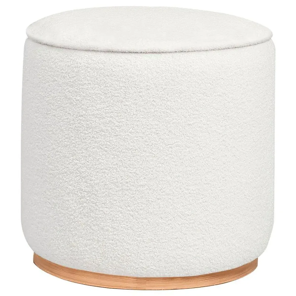 Zena - Faux Sheepskin Upholstered Round Ottoman