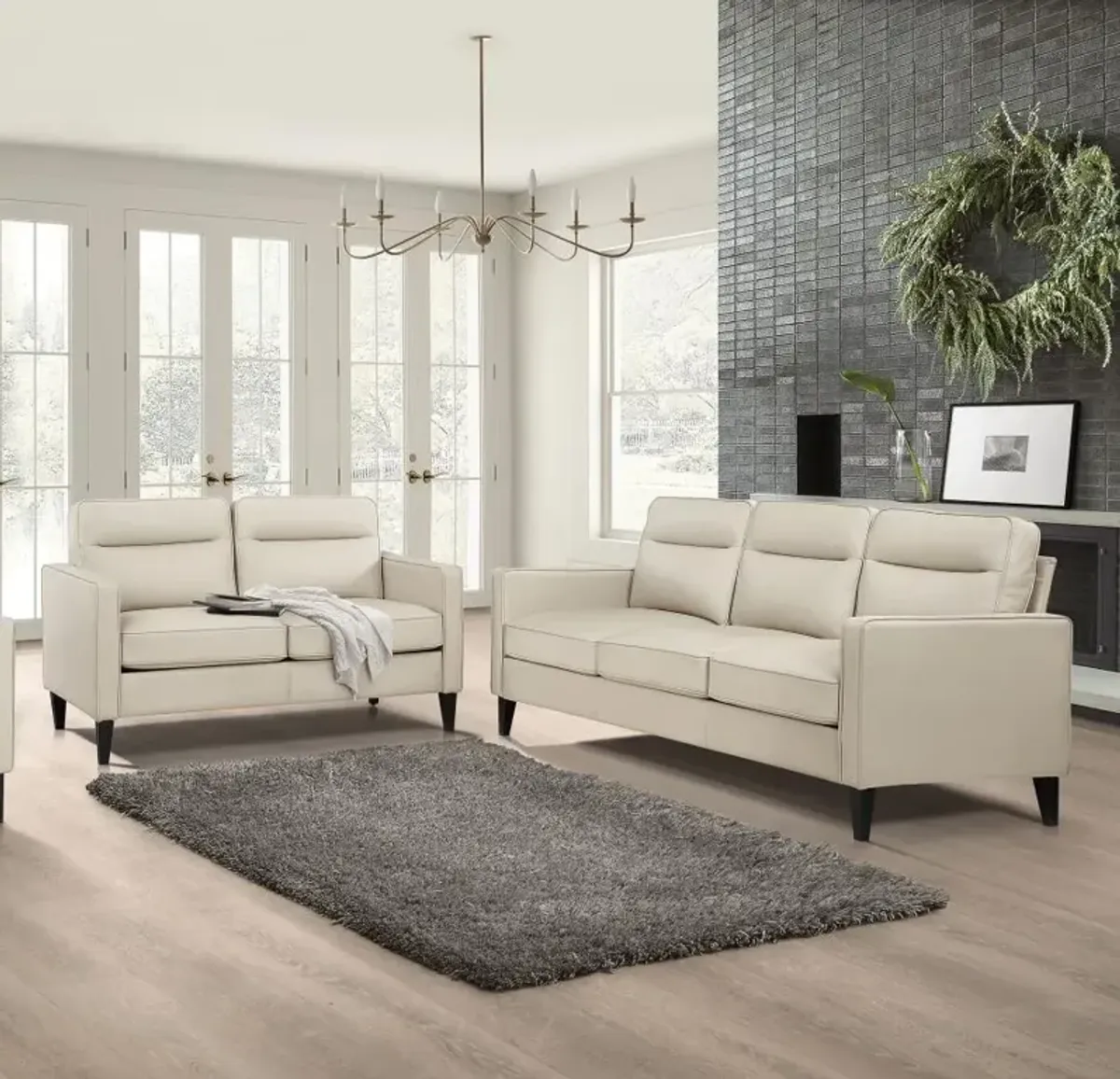 Jonah - Upholstered Track Arm Sofa Set