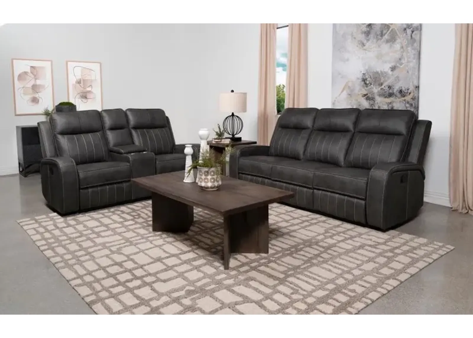 Raelynn - Upholstered Reclining Sofa Set