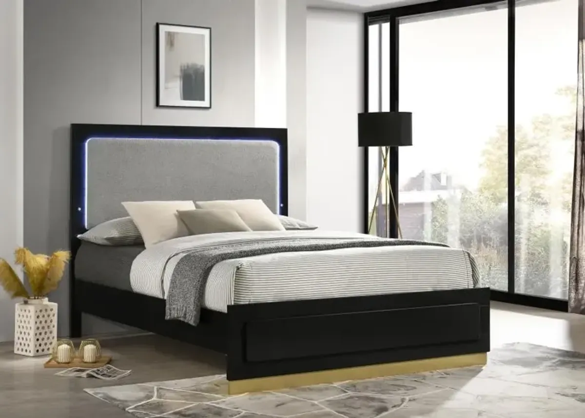 Caraway - Wood LED Panel Bed