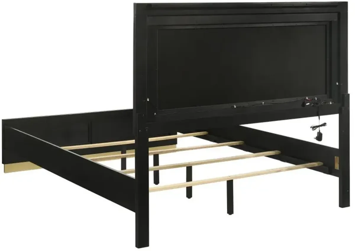 Caraway - Wood LED Panel Bed