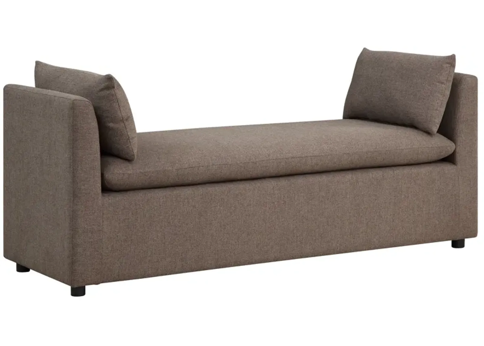 Robin - Upholstered Accent Bench With Armrests - Brown