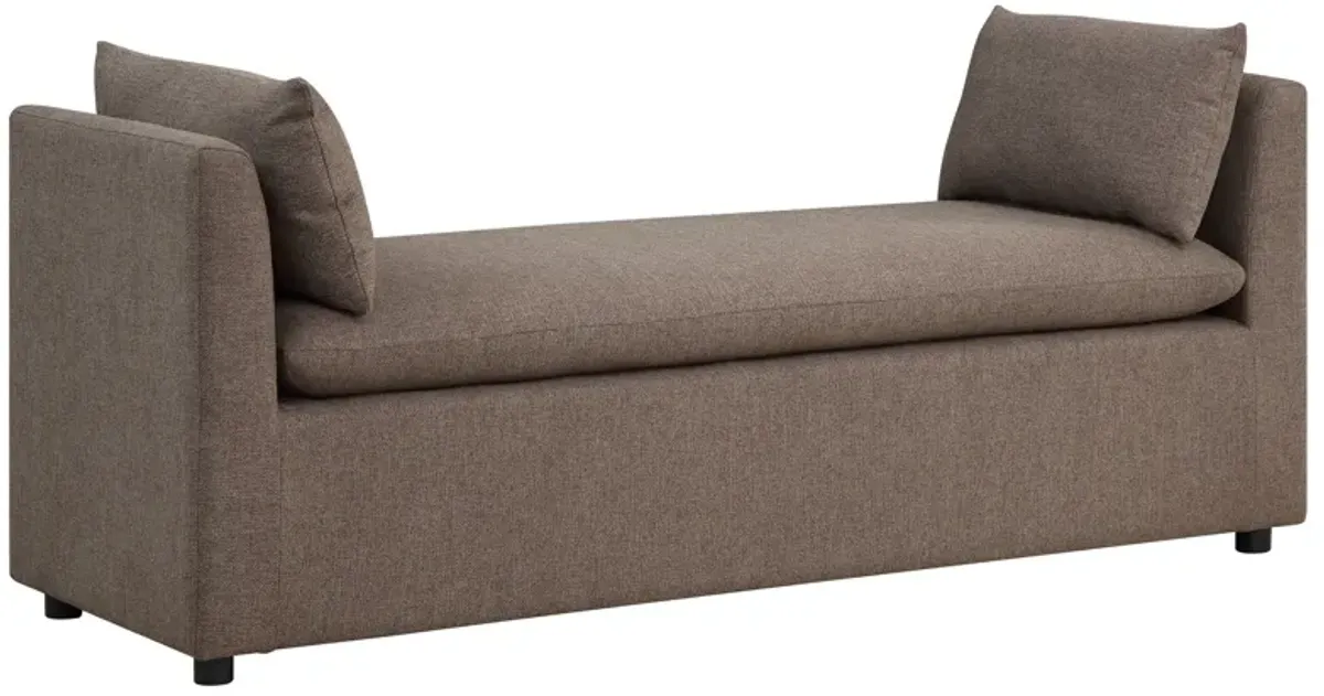 Robin - Upholstered Accent Bench With Armrests - Brown