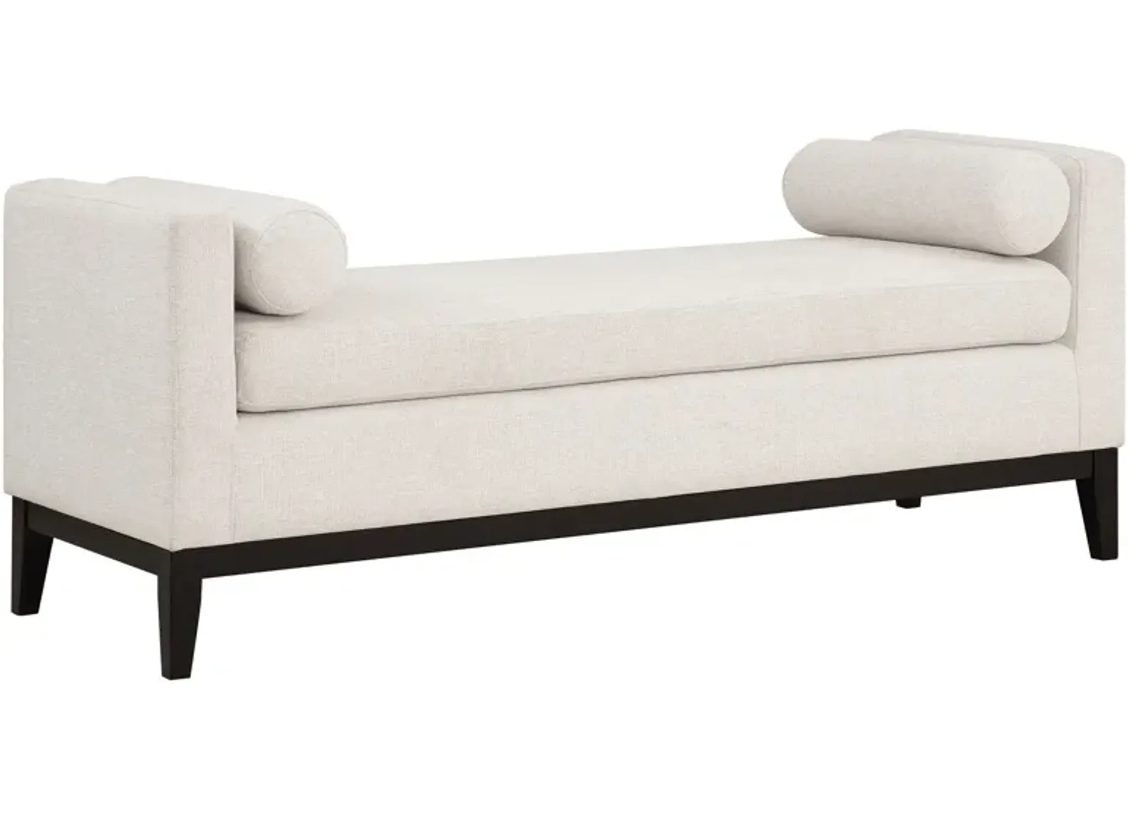 Rosie - Upholstered Accent Bench With Armrests - Vanilla