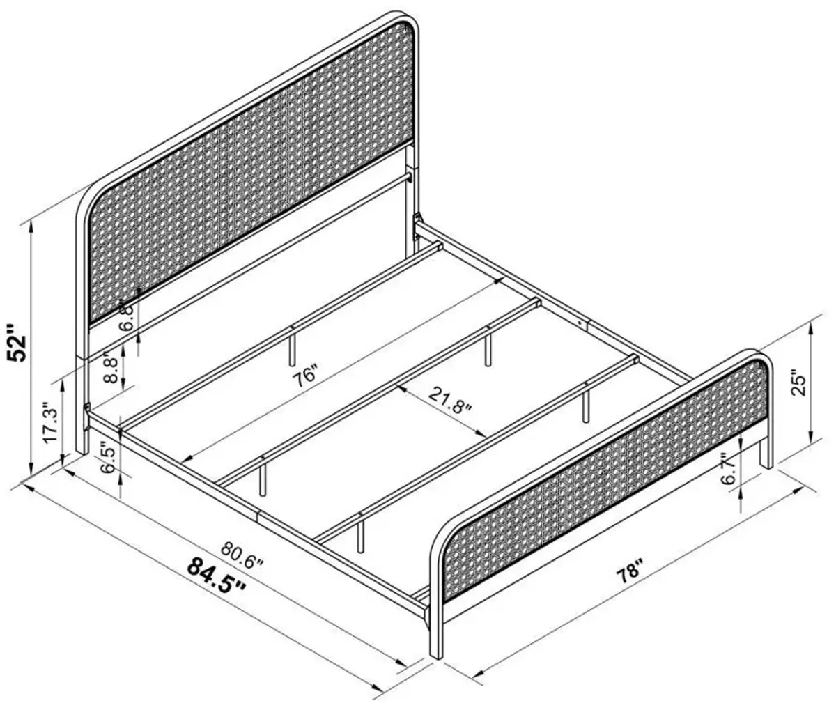 Lanewood - Open Cane Rattan Metal Bed