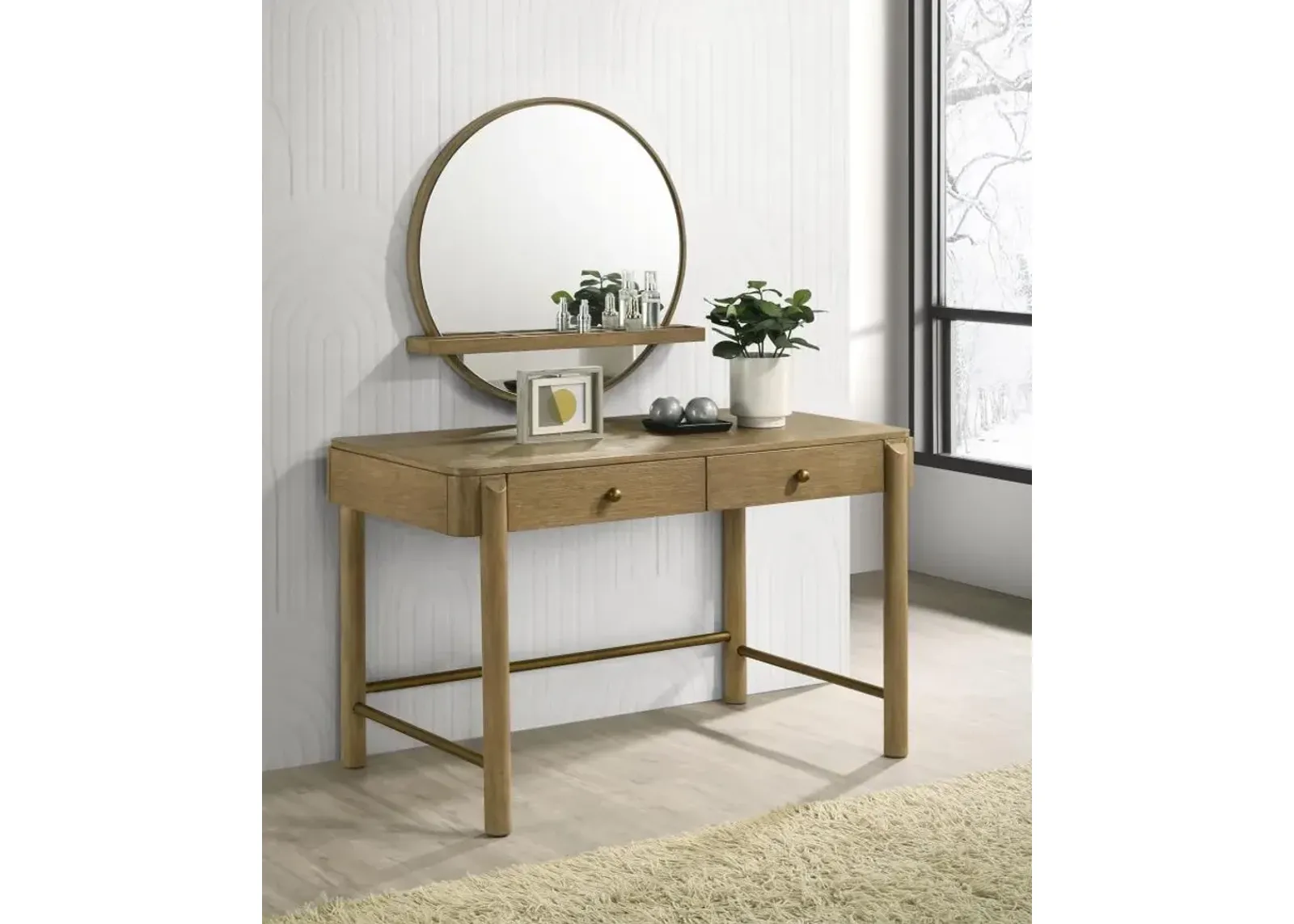 Arini - 2 Piece Makeup Vanity Table And Mirror Set