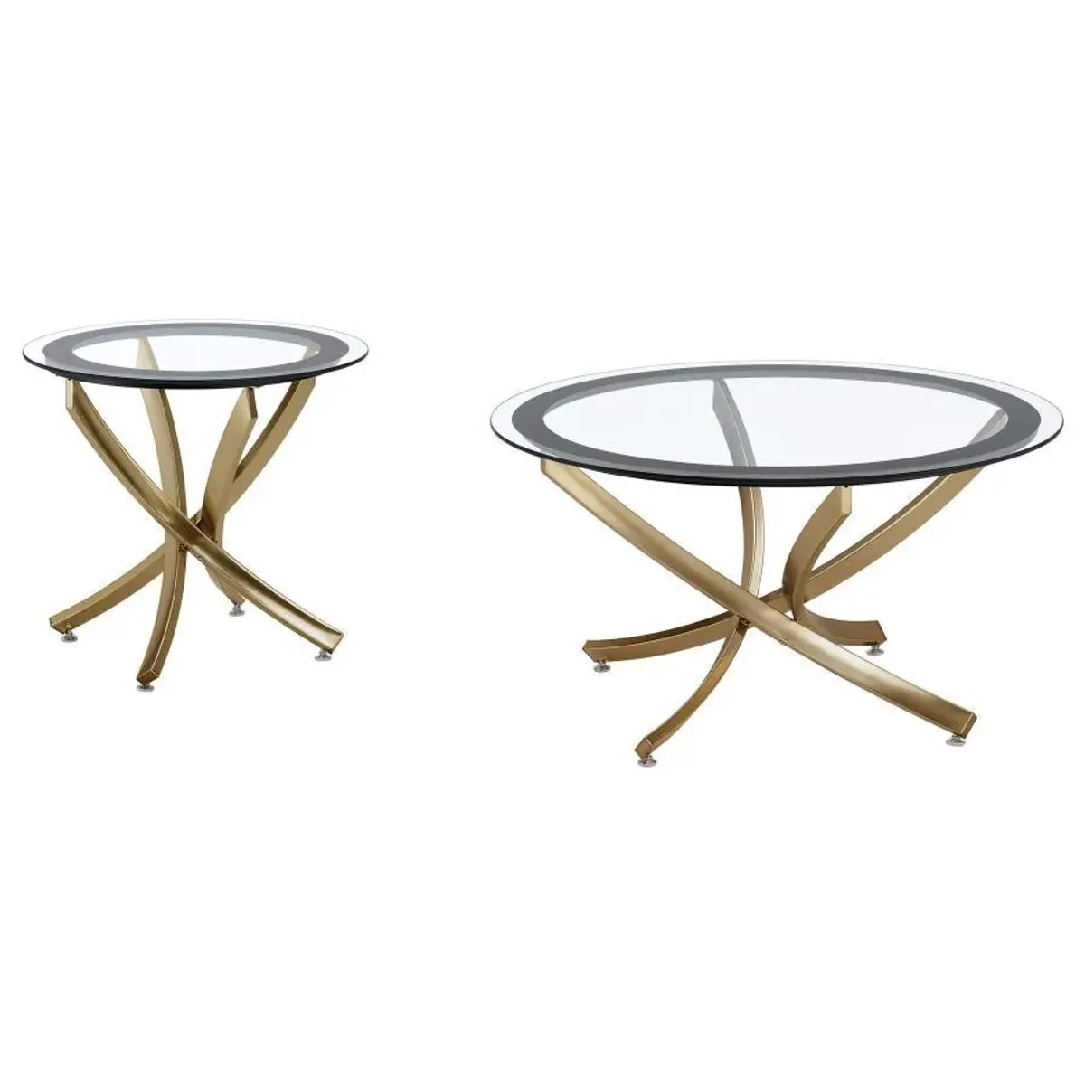 Brooke - Round Glass Top Coffee Table Set