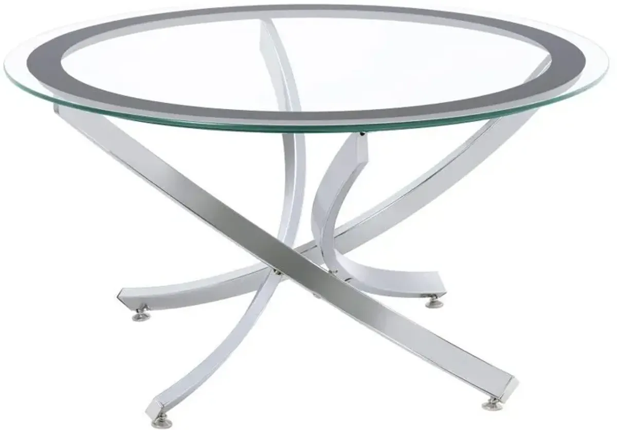 Brooke - Round Glass Top Coffee Table Set