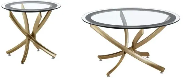 Brooke - Round Glass Top Coffee Table Set