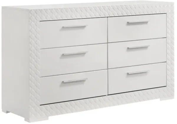 Ives - 6-Drawer Dresser Cabinet - White High Gloss