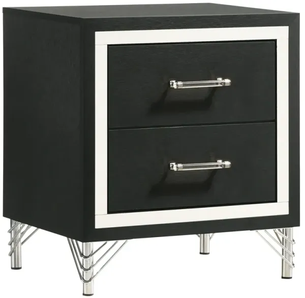 Lucia - 2-Drawer Nightstand Bedside Table - Black