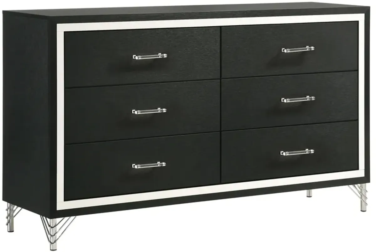 Lucia - 6-Drawer Dresser Cabinet - Black