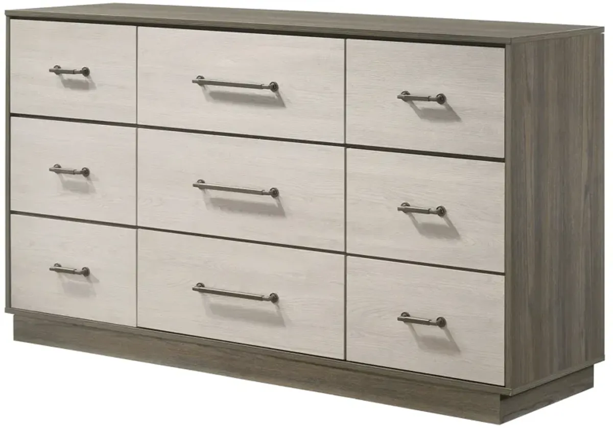 Fenwick - 9-Drawer Dresser - Gray Oak