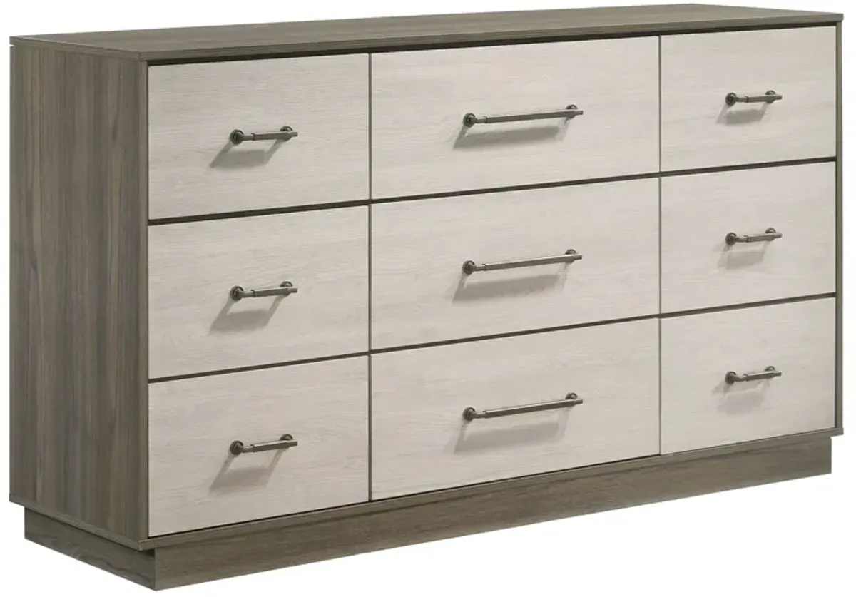 Fenwick - 9-Drawer Dresser - Gray Oak