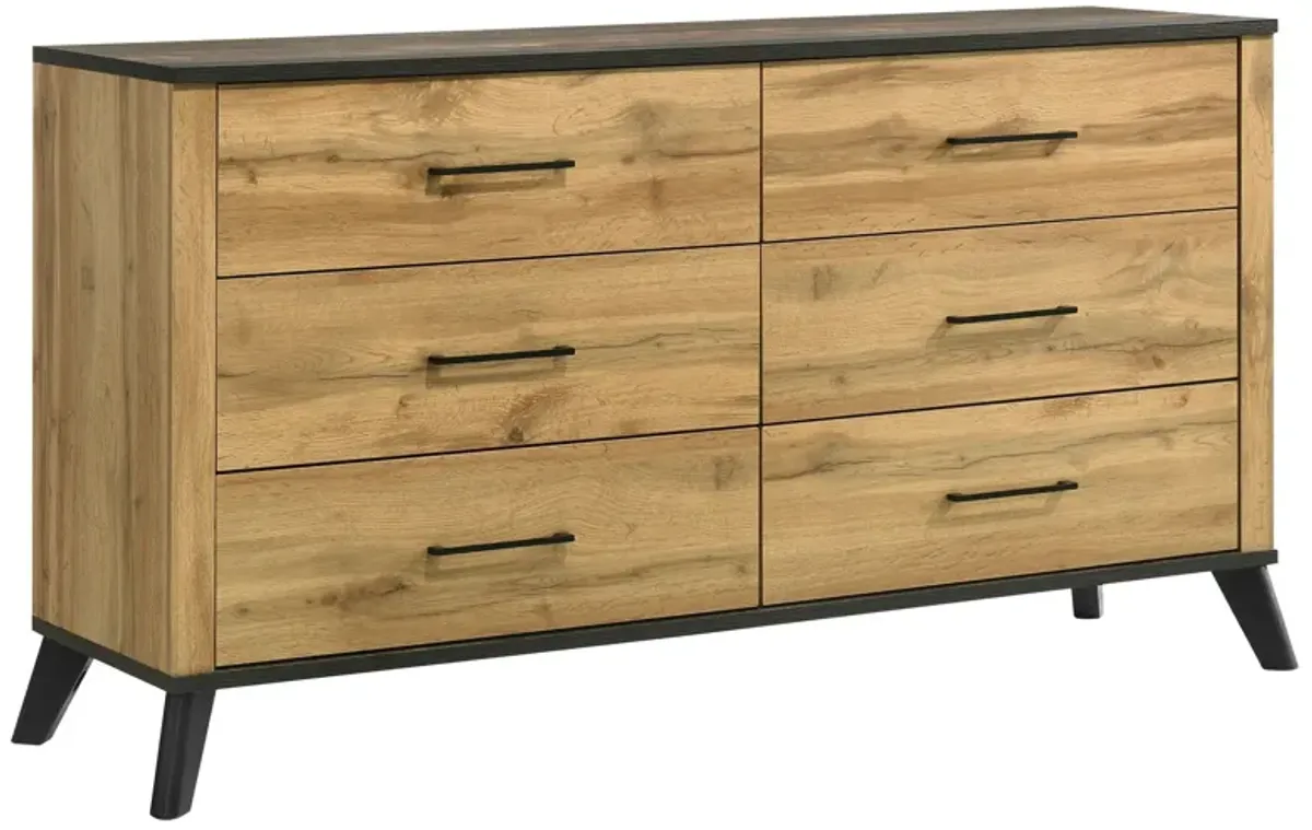 Kaywood - 6-Drawer Dresser Cabinet - Natural Pine