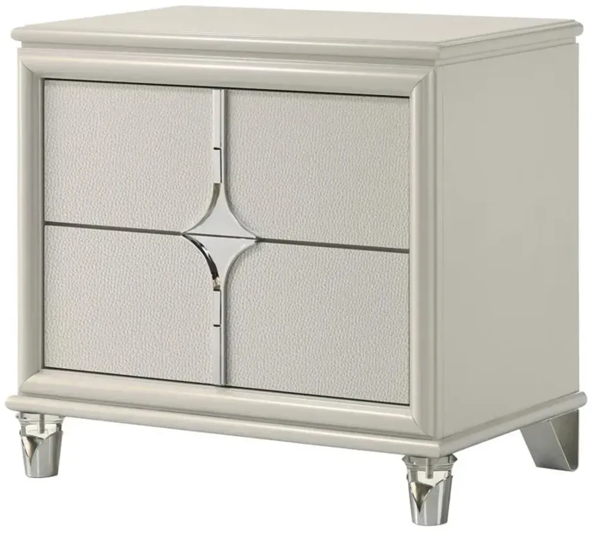 Olivia - 2-Drawer Nightstand Bedside Table - Pearl White
